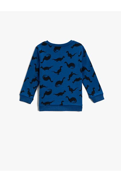 Koton Dinosaur Printed Sweatshirt Crew Neck