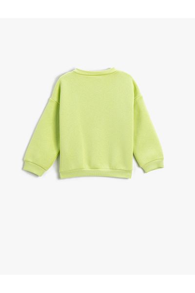 Koton Langärmliges Sweatshirt mit Rundhalsausschnitt und Pinguin-Print im Ski-Motiv