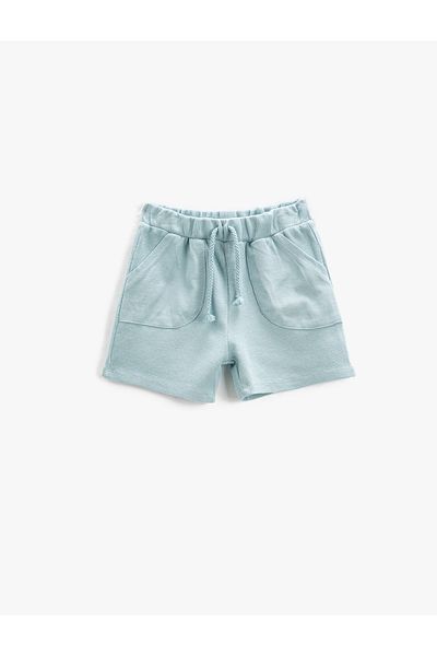 Koton Textured Shorts with Pockets and Tie Waist