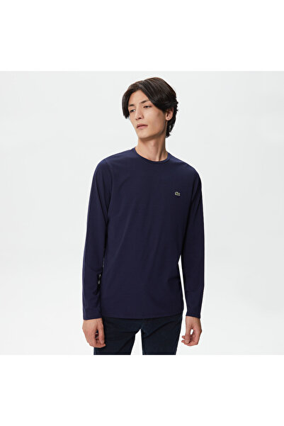 Lacoste Erkek Slim Fit Uzun Kollu Bisiklet Yaka Lacivert T-Shirt