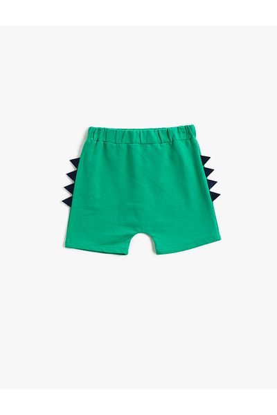 Koton Shorts with Applique Detail, Printed on the Back, Elastic Waist