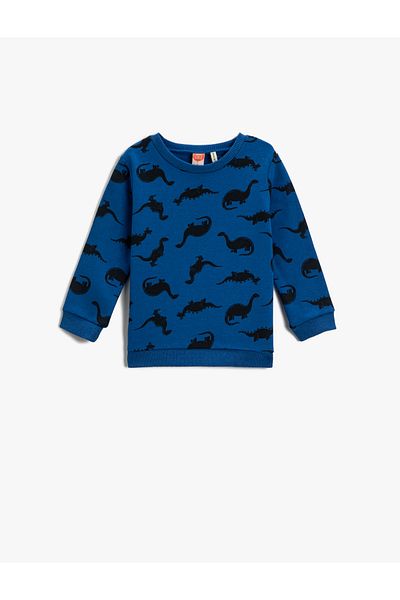 Koton Dinosaur Printed Sweatshirt Crew Neck