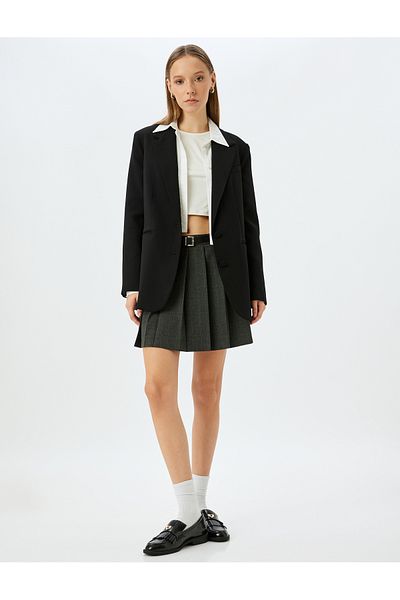 Koton X Inji - Mini Skirt with Pleated Belt Detail
