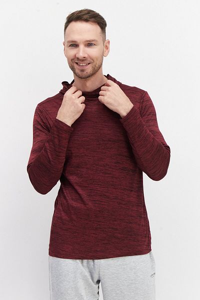 RBX Men Performance Fit Long Sleeve Training Hoodie, Maroon