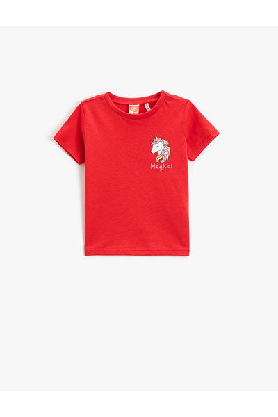 Koton Unicorn Printed T-Shirt Short Sleeve Crew Neck