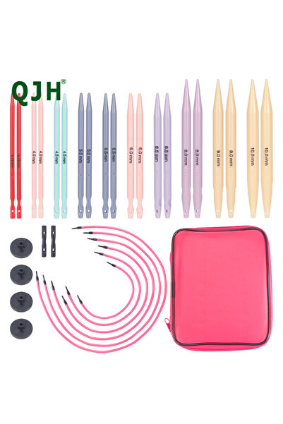 Choice Multicolor 33pc Crochet Hook Tool Set, Colorful Knitting Needles Kit, Plastic ABS Detachable Circula