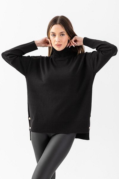 Irmak Kerekli Bluză neagră de damă Thessaloniki cu fantă Old Money Knitwear 171014