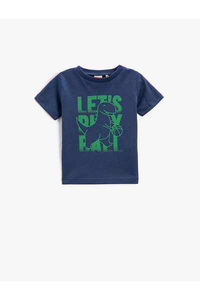 Koton Dinosaur Printed Short Sleeve T-Shirt Crew Neck