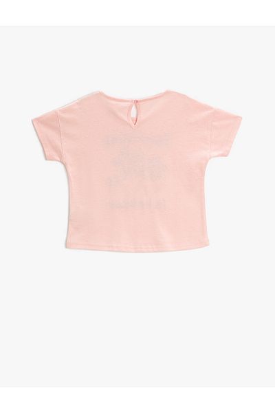 Koton Tricou cu mânecă scurtă cu imprimeu floral din bumbac cu decolteu rotund