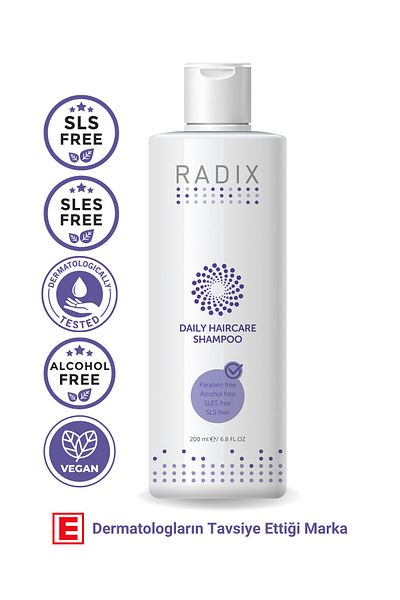 Radix All Hair Types Shampoo for Daily Care - Daily Hair Care Shampoo 200 Ml8681877436196