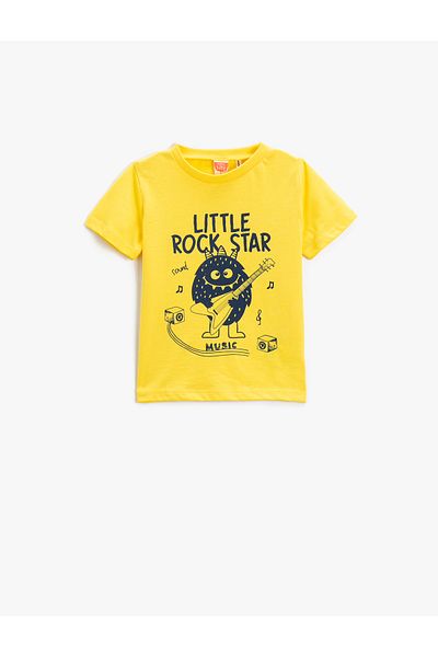 Koton Monster Printed T-Shirt Short Sleeve Crew Neck Cotton