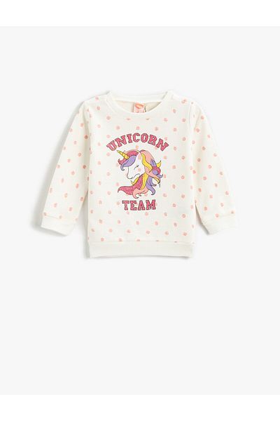 Koton Unicorn Printed Sweatshirt Cotton