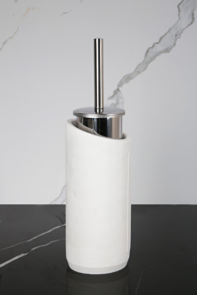 betonmall 2 bucăți perie decorativă pentru toaletă din beton Suport metalic pentru perie WC