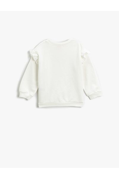 Koton Ruffle Printed Sweatshirt