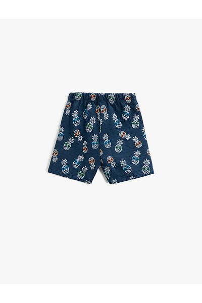 Koton Pineapple Printed Shorts with Tie Waist