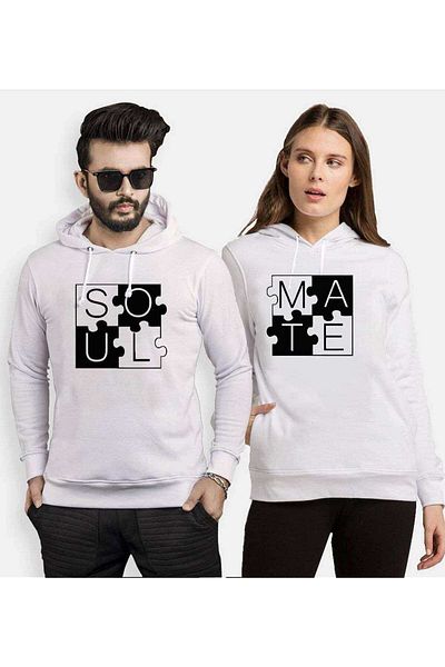 Tshirthane Hooded Puzzle Soul Mate - Couple Combination Lover Combinations