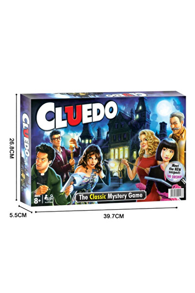 Uno لعبة كلودو الكلاسيكية الغامضة باللون الأبيض مع لوحة اللعب والبطاقات