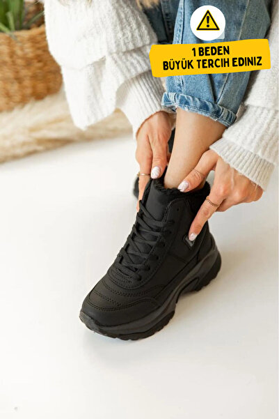 Mind Black Rahat Yüksek Taban Soğuk Geçirmez Kadın Kışlık Bot