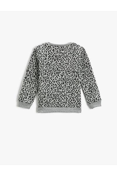 Koton Leopard Patterned Sweatshirt Crew Neck