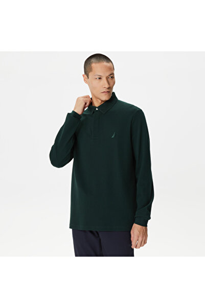 Nautica Erkek Yeşil Slim Fit Uzun Kollu Polo Yaka T-Shirt