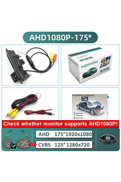 Choice Ahd1080p-175deg Greenyi 170° 1080p Ahd Vehicle Rear View Camera For Vw Volkswagen Golf Passat B7 B6