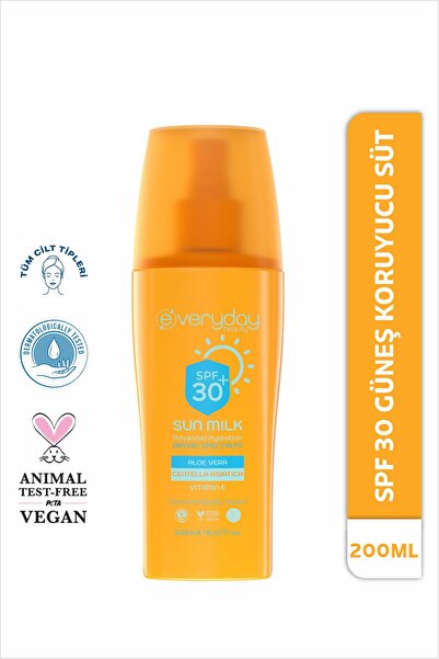 Everyday Beauty Güneş Koruyucu Süt Sprey Spf30 200ml Uva Uvb Koruması, Suya Dayanıklı, Leke Önleyici, Nemlendirici