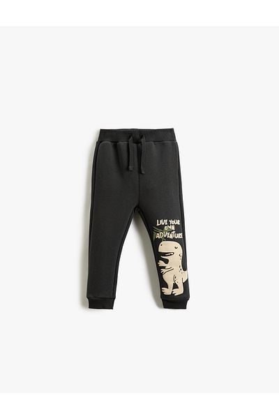 Koton Jogger-Jogginghose mit Dinosaurier-Print und Bindebund