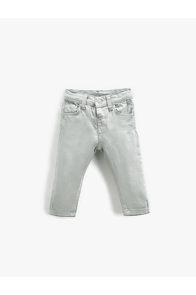 Koton Farmer Slim Fit zsebek Pamut állítható, rugalmas derékrész