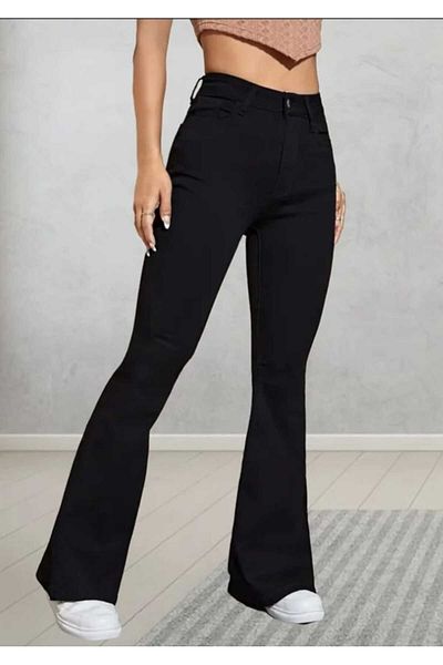 moda camiya Black Spanish Pants Lycra Jean Comfortable Fit Jeans Women's Trousers Large Size