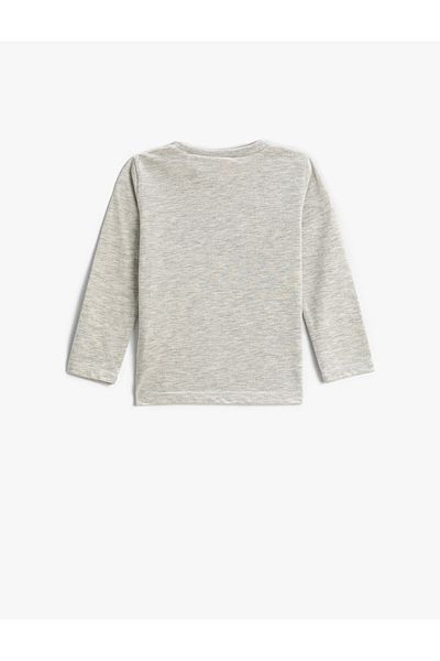 Koton Crew Neck Printed T-Shirt Long Sleeve