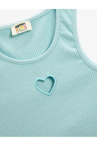 Koton Crop Üst Pencere Detaylı Kolsuz Pamuklu Ribanalı