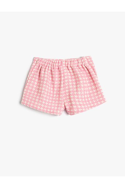Koton Detailní tvídové šortky se vzorem knoflíku Houndstooth
