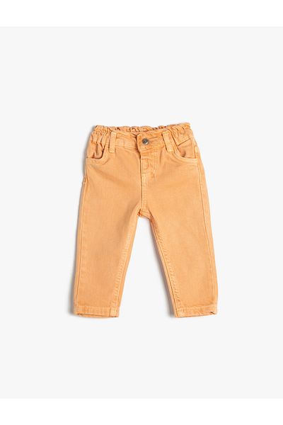 Koton Trousers Pocket Cotton Elastic Waist