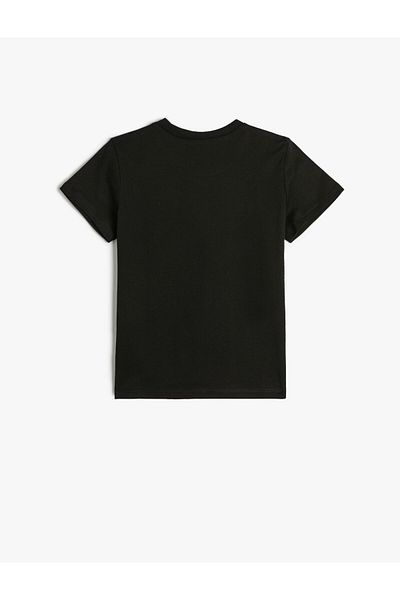 Koton Tricou cu mânecă scurtă imprimat cu craniu, bumbac, cu decolteu