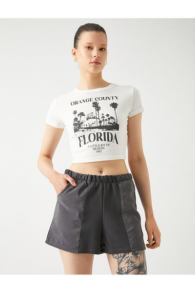 Koton Mini Shorts with Elastic Waist and Pocket Detail