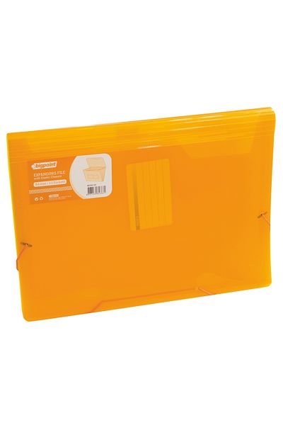 Bigpoint A4 Orange Gusseted File - 13 Pockets with Elastics X 2 Pieces