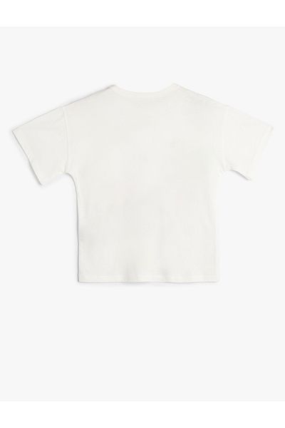 Koton Parrot T-shirt με κοντό μανίκι, βαμβακερή λαιμόκοψη