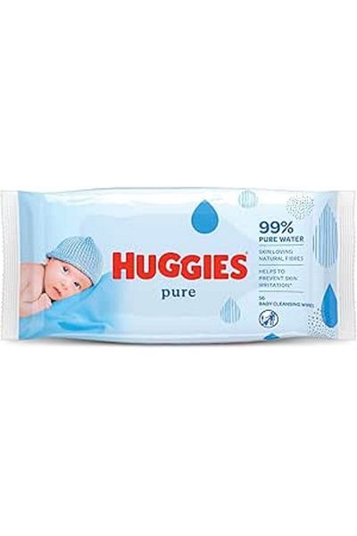 Huggies Pure Baby Wipes, 99% Pure Water Wipes, 1 Pack x 56 Wipes
