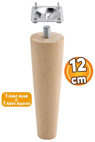 Badem10 Lemn (12 CM) Mobilier Fotoliu Canapea Picior Picioare cu dispozitiv de fixare cu șurub M8