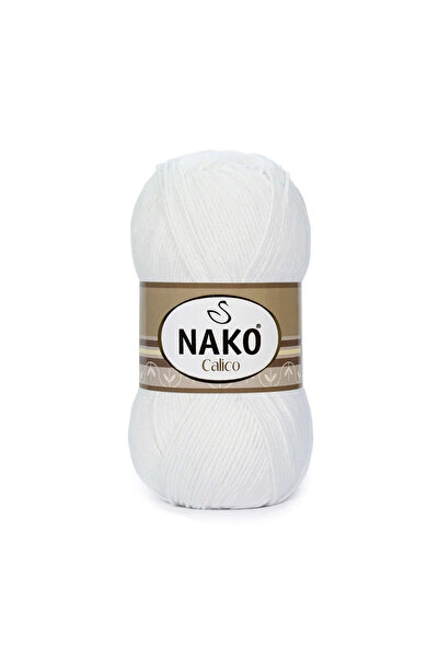NAKO حبل حياكة كاليكو أبيض 208 (5 قطع).