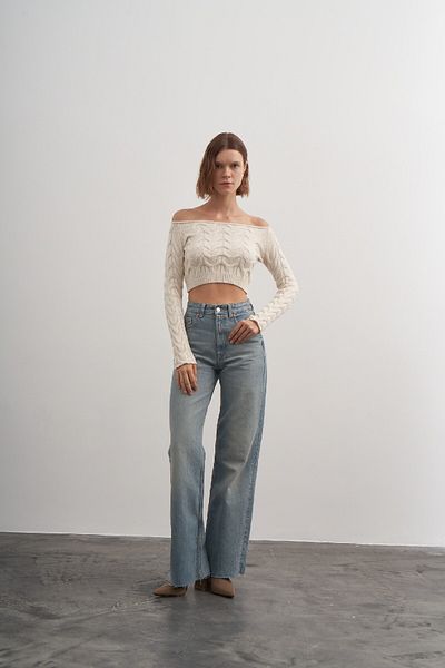 PARKhande Low-Shoulder Braided Sweater