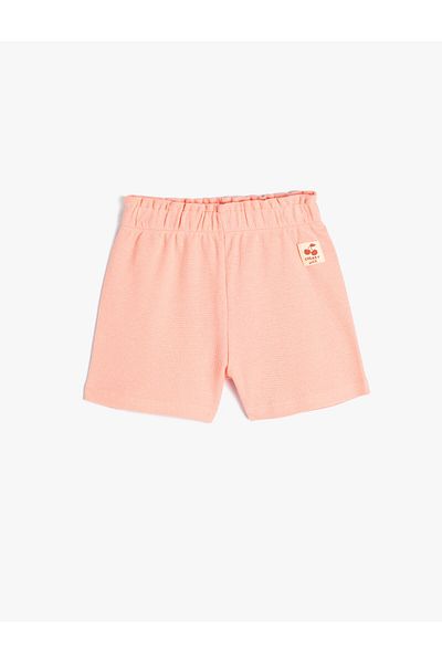 Koton Cotton Shorts with Elastic Waist Textured Label Detail
