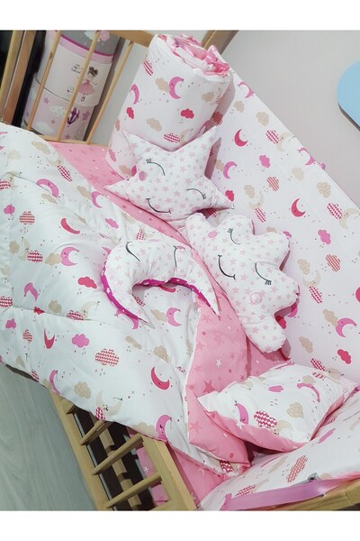 Baby Clime 70X130 Baby Sleeping Set - Mosquito Net - Moon Cloud Star (Excluding the Mobile Crib)