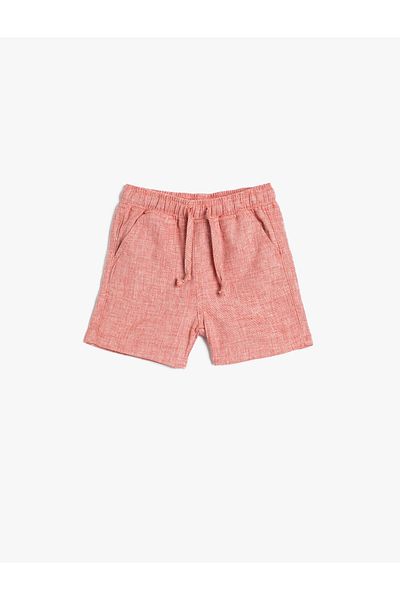 Koton Linen Shorts with Tie Waist and Pocket