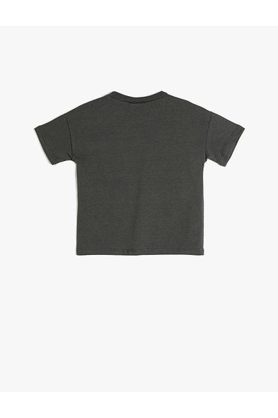 Koton Tricou cu mânecă scurtă decolteu cu un singur buzunar bumbac