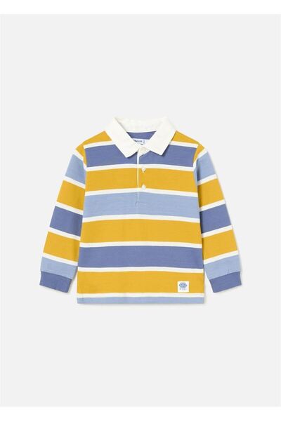 MAYORAL Bebek Çizgili Polo Yaka Tişört Sarı 2185