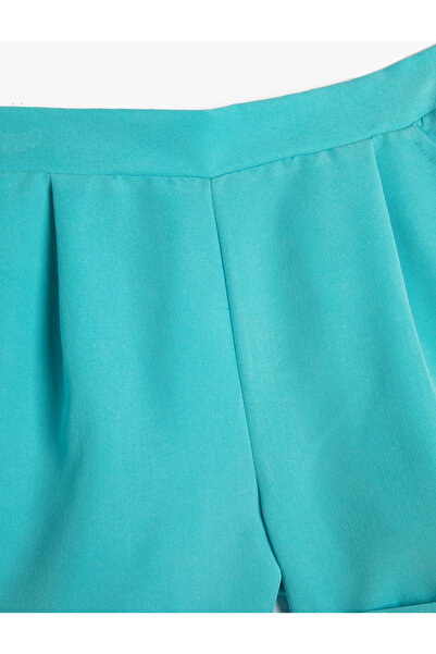 Koton Şort Beli Lastikli Modal Kumaş Cepli Pile Detaylı