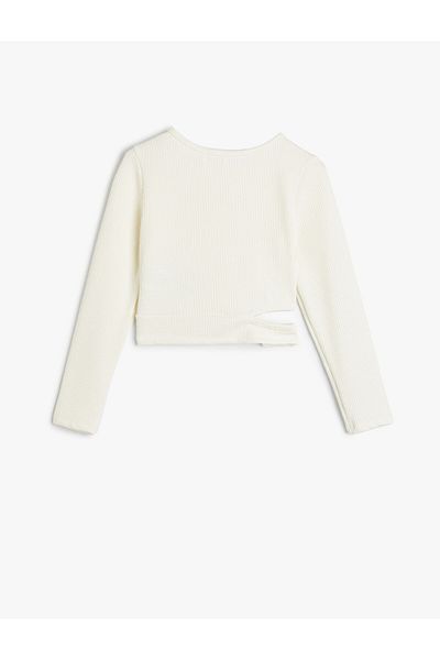Koton Μακρυμάνικο Basic T-Shirt παράθυρο με λεπτομερή καμιζόλα με λαιμόκοψη