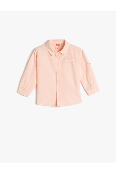 Koton Shirt Cotton Long Sleeve Pocket Detailed