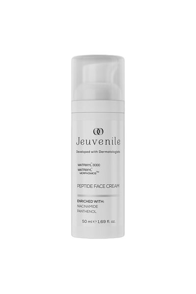 Jeuvenile Cremă de față cu peptide juvenile, fermitate pentru piele, sporește luminozitatea, formulă antirid, hidratează și